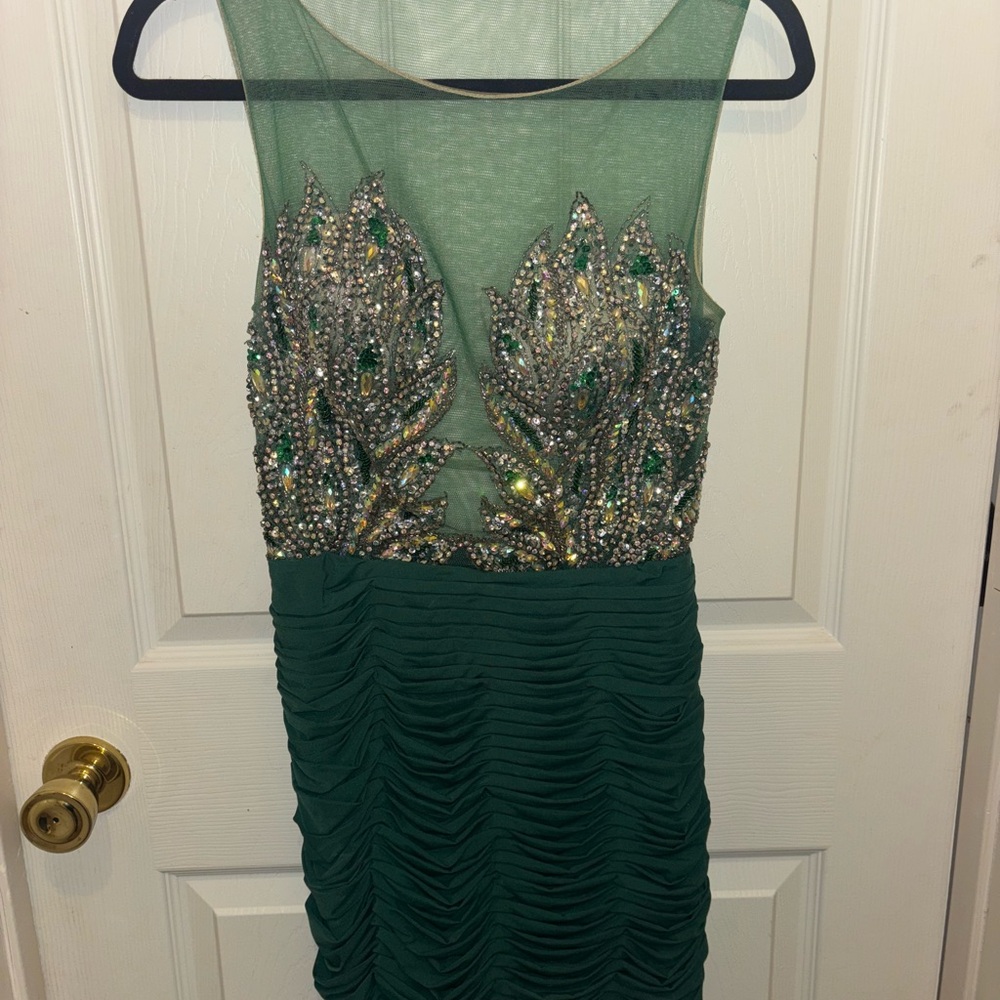 JVN by Jovani Green Embellished Dress